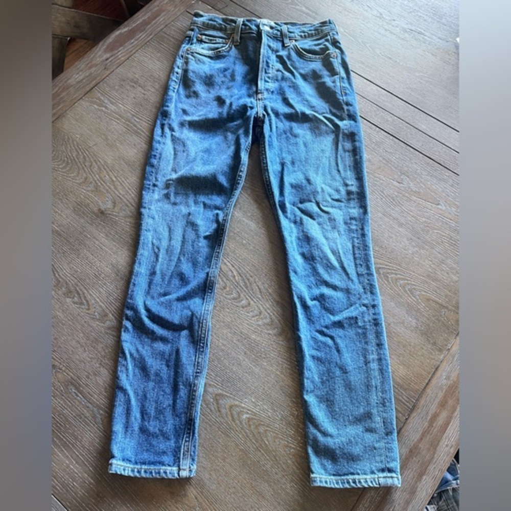 AGOLDE Nico High Rise Slim‎ Fit Button Fly in Subdued A093C-1046 Size 24 - Picture 4 of 12